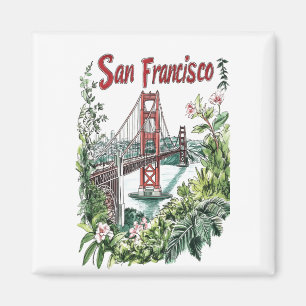 Íman Design de Aquarela da ponte de Ouro San Francisco