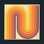 Íman Design de Arco Duplo Geométrico Retroativo<br><div class="desc">Design de Arco Duplo Geométrico de Meio século Retrofuturista em Tons da Terra.</div>