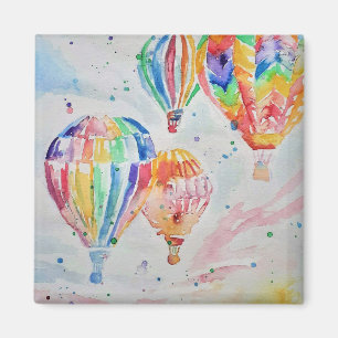 Íman Design de Arte de Aquarela Colorida com Balão de