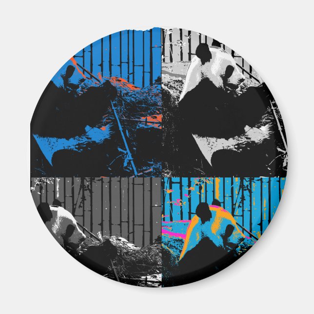 Íman Design de Arte Moderna Multipainel do Urso Panda (Frente)