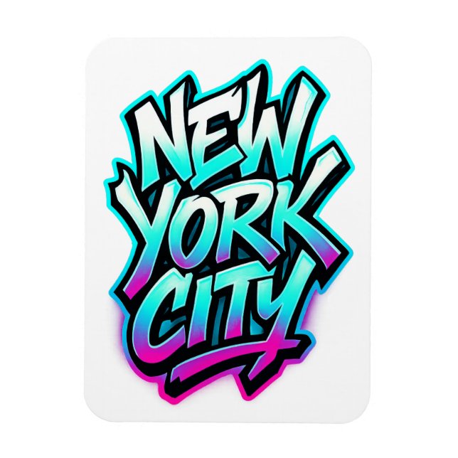 Íman Design de Arte Nova Iorque Neon Grafite (Vertical)