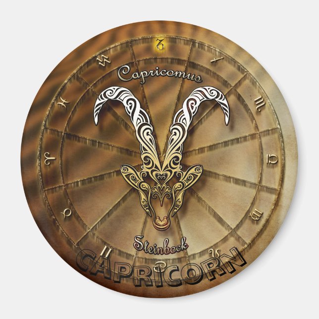 Íman Design de astrologia do zodíaco de Capricórnio (Frente)