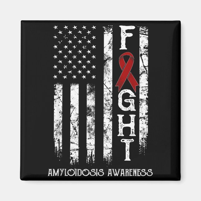 Íman Design de bandeira dos EUA guerreiro da amiloidose (Frente)