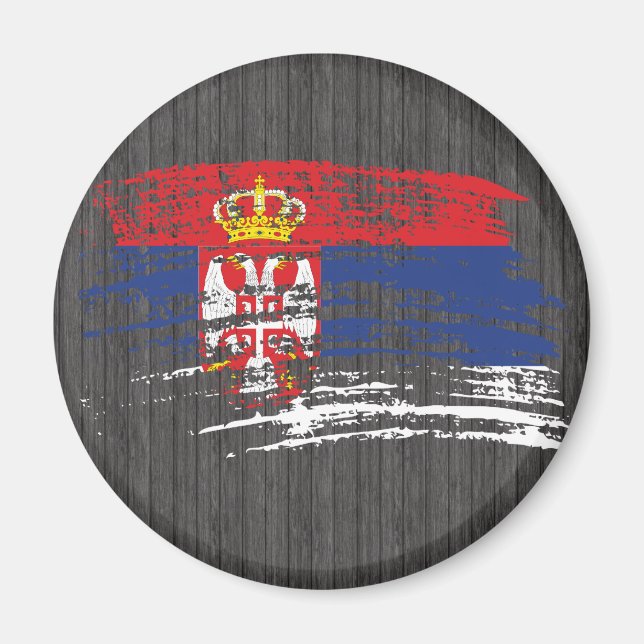 Íman design de bandeira sérvia legal (Frente)