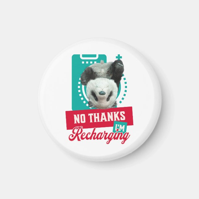 Íman Design de Bateria Social de Panda com Burnout Intr (Frente)