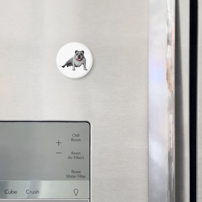 Íman Design de Bulldog com Detalhes Vermelhos (In Situ (Fridge))