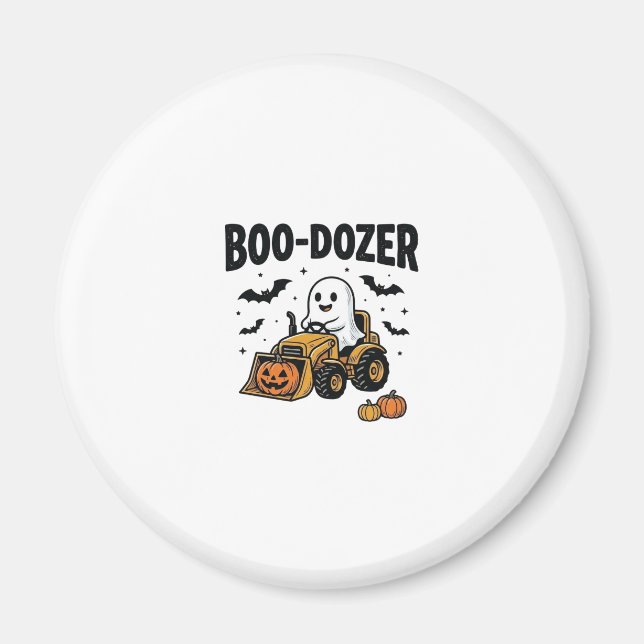 Íman Design de Bulldozer Fantasma de Halloween Boo-Doze (Frente)