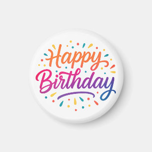 Íman Design de Caligrafia de Aniversário Elegante