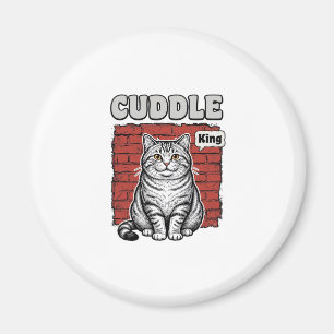Íman Design de Camisa de Gato Vintage Cuddle King_1