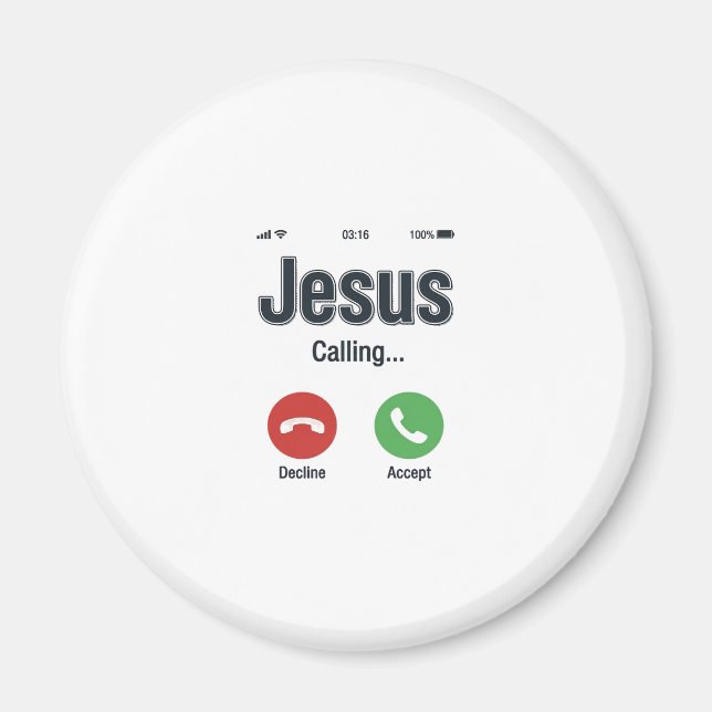 Íman Design de Camiseta Cristã Jesus Chamando Tela de T (Frente)
