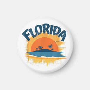 Íman Design de camiseta retro da Flórida vintage Sunshi