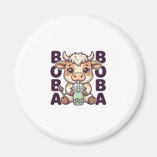 Íman Design de camiseta vintage de chá de boba de vaca
