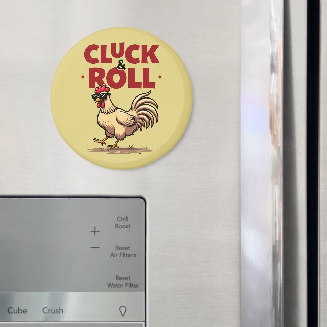 Íman Design de Cartoon Legal "Cluck & Roll" engraçado (In Situ (Fridge))