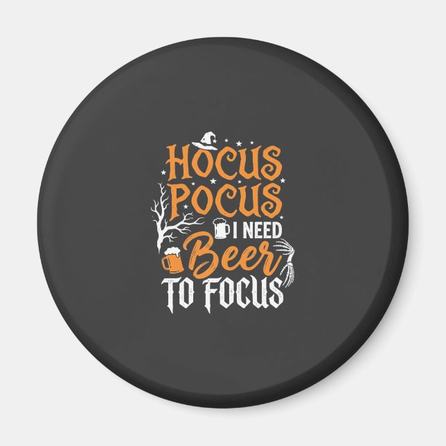 Íman Design de cerveja Hocus Pocus de Halloween_1 (Frente)