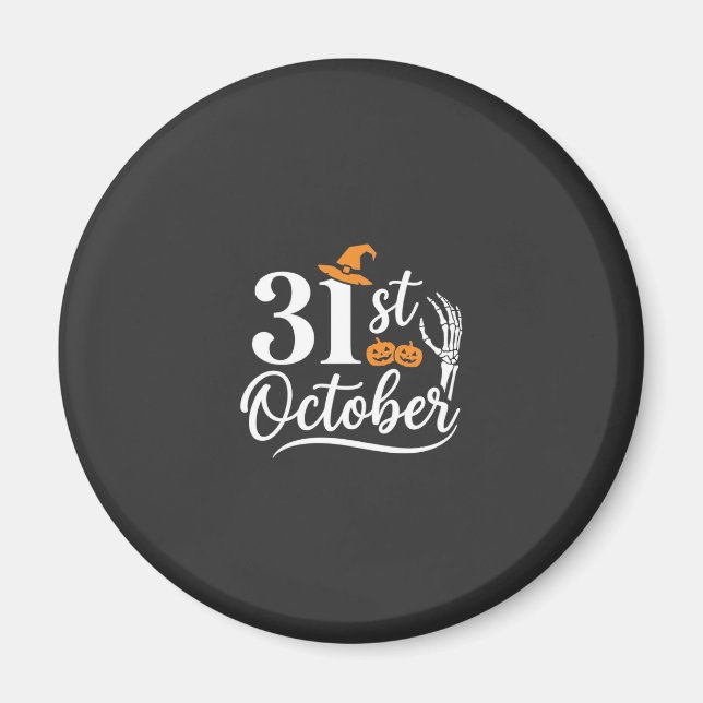 Íman Design de Chapéu de Bruxa de Abóbora de Halloween  (Frente)