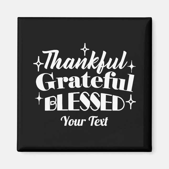 Íman Design de Citação de Ação de Graças Editável (Frente)