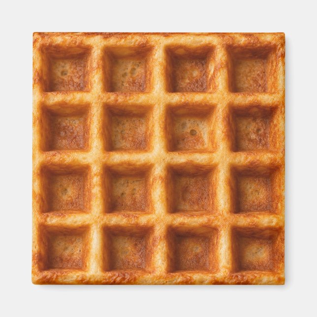 Íman Design de Comida de Waffle Quadrado Torrado Realis (Frente)