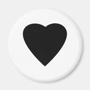 Íman Design de Coração de Amor Negro e Branco.