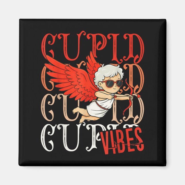 Íman Design de Cupido fofo de São Valentim para casais, (Frente)