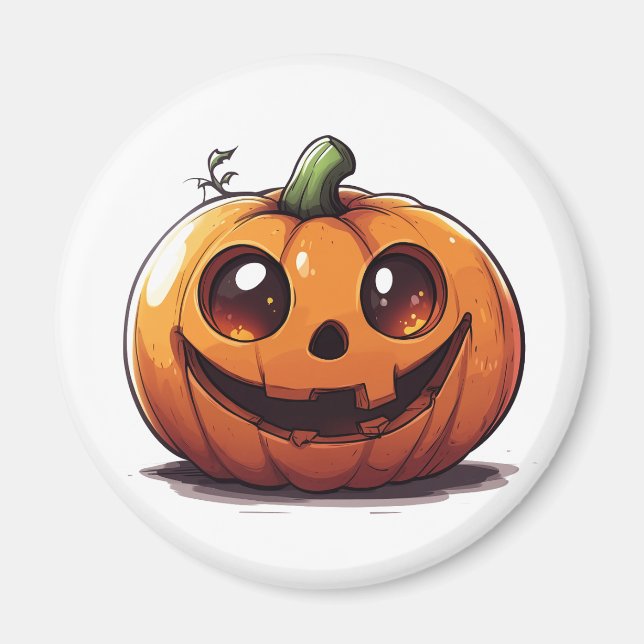 Íman Design de desenho animado de abóbora de Halloween (Frente)
