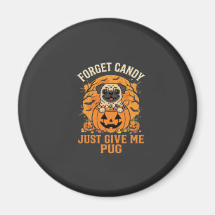 Íman Design de Doces de Halloween Engraçado Pug_1