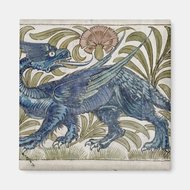 Íman design de 'Dragão' para um azulejo (c/c no papel) (Frente)