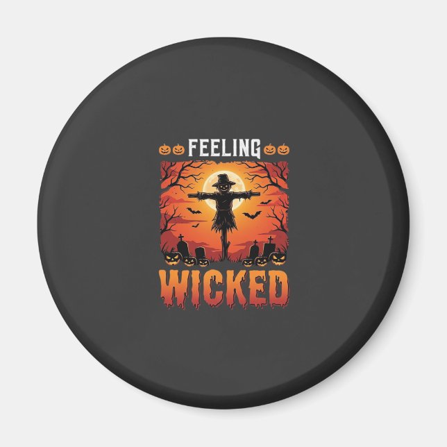 Íman Design de Espantalho de Halloween Sentindo-se Malv (Frente)