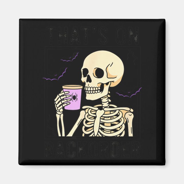 Íman Design de esqueleto de Halloween fora de estoque - (Frente)