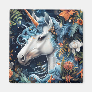 Íman Design de fantasia de Unicórnio e flores