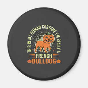 Íman Design de Fantasia Humana Engraçada de Bulldog Fra