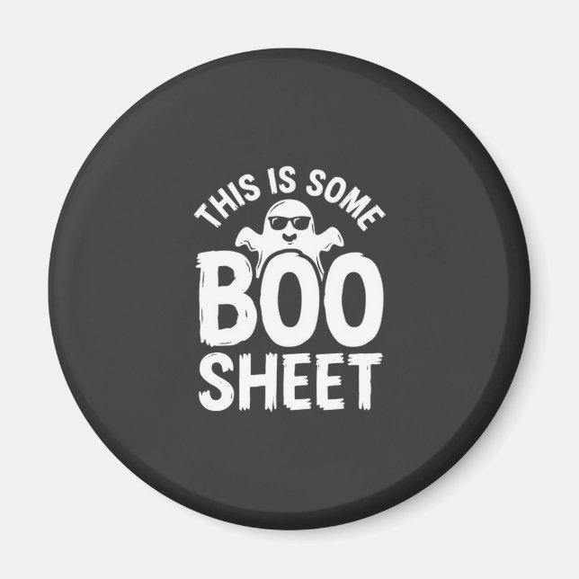 Íman Design de Fantasma Folha Boo Halloween Engraçado_1 (Frente)