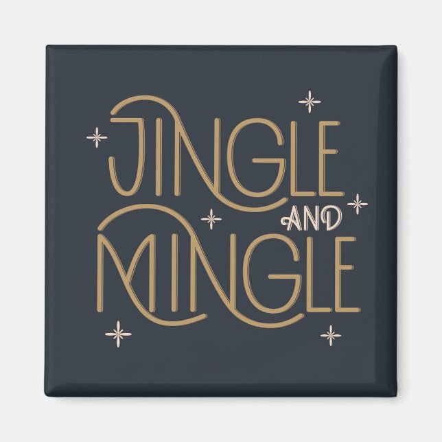 Íman Design de Festivo Jingle e Mingle Holiday (Frente)
