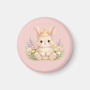 Íman Design de Flor Silvestre de Coelho Fofo para Jardi