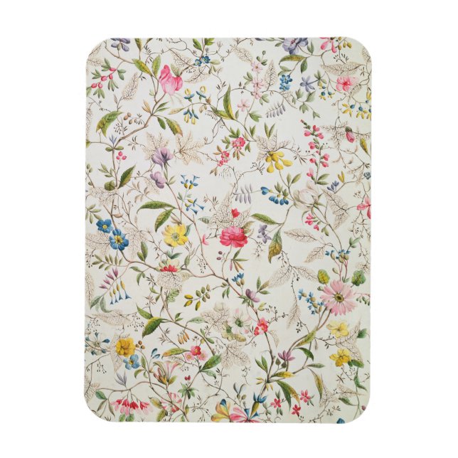 Íman Design de flores selvagens para matérias de seda,  (Vertical)