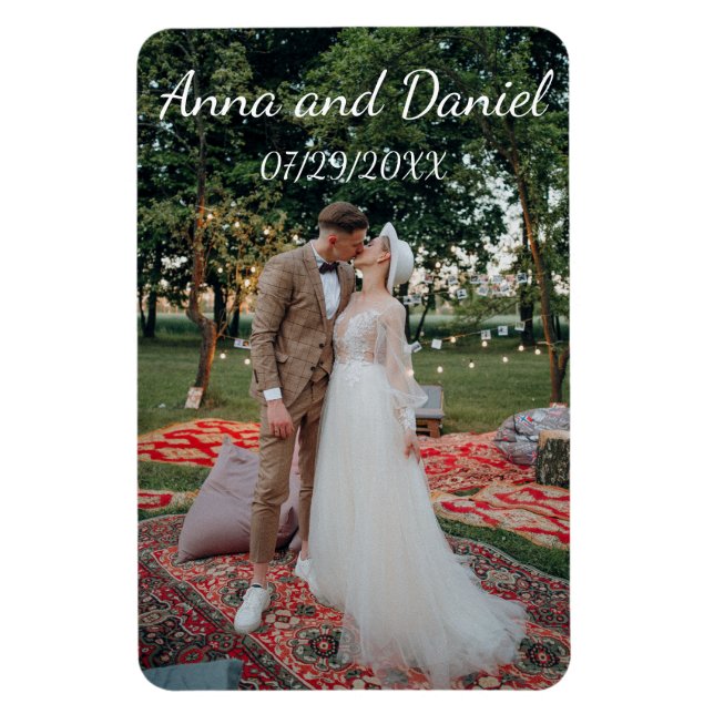 Íman Design de Foto de Casamento Personalizado (Vertical)