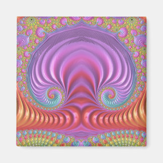 Íman Design de Fractal 3D Laranja Rosa Amarelo Roxo