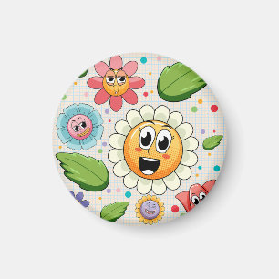Íman Design de fundo contínuo com flores coloridas