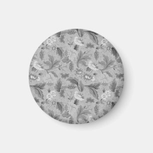 Íman Design de fundo floral de cinza branca