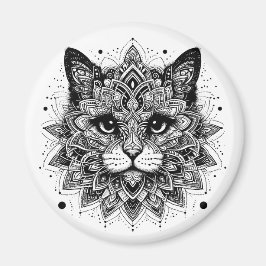 Íman Design de Gato com Padrão Mandala