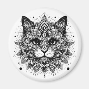 Íman Design de Gato com Padrão Mandala
