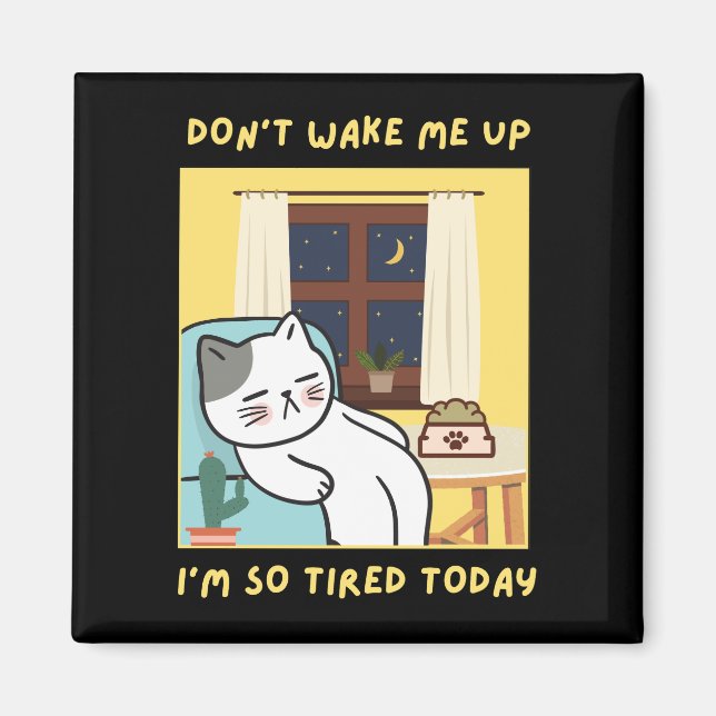 Íman design de gato engraçado para crianças - Trendy de (Frente)