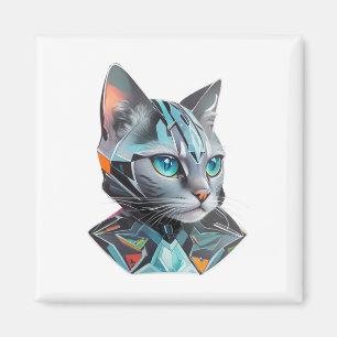 Íman Design de Gatos Futuros Geométricos