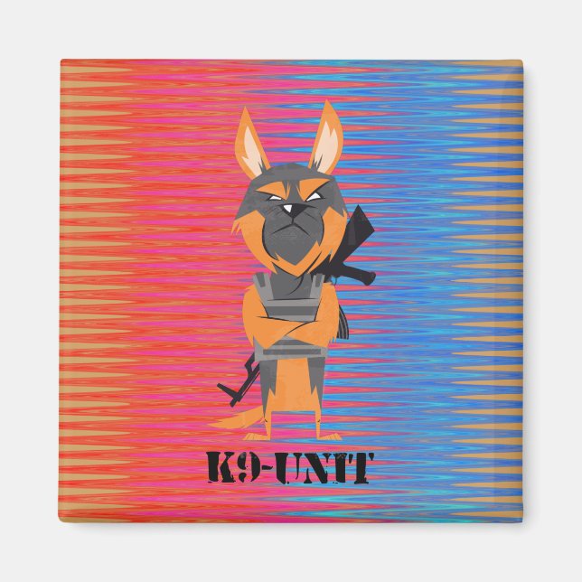 Íman Design de german shepherd de desenho de unidade K9 (Frente)
