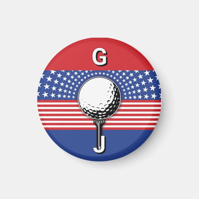 Íman Design de Golfe Patriótico dos Estados Unidos (Frente)