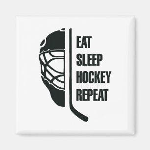 Íman Design de Hockey Preto para jogadores de hóquei no