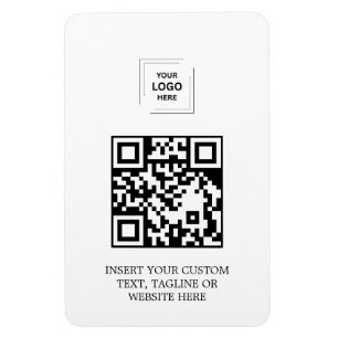 Íman Design de Identidade de Marca QR Branco Simples