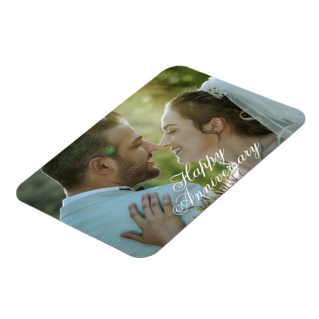 Íman Design de ímã de foto personalizável de feliz aniv (Left Side)