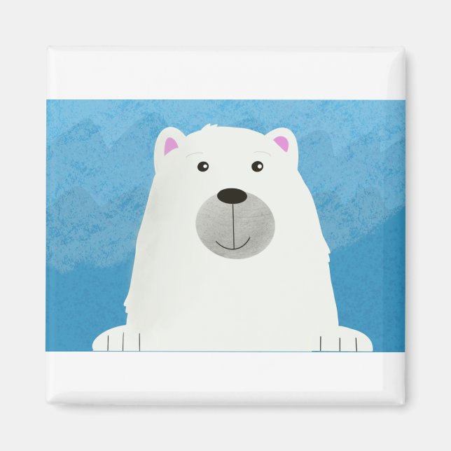 Íman Design de Impressão do Urso Polar Branco-Branco (Frente)