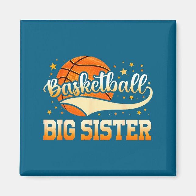 Íman Design de Irmã Mais Velha de Basquete (Frente)