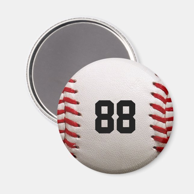Íman Design de jogador de beisebol com número de camisa (Front/Back)